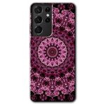 MRCİLETİSİMmrc-8879 Mandala Patterns Kaleidoscope Kılıf HD Desen Baskılı Arka Kapak Samsung Galaxy S21 Ultra ile uyumlu
