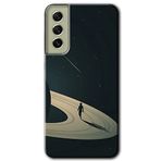 MRCİLETİSİMmrc-89710 Space Planet Kılıf HD Baskılı Desen Hayalet Cam Yandan Görünmez Samsung Galaxy S21 FE ile uyumlu