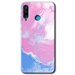 MRCİLETİSİMmrc-94139 Liquid Lekeler Art Kılıf HD Baskılı Desen Hayalet Cam Yandan Görünmez Huawei P30 Lite ile uyumlu
