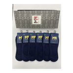 MRHERO Bambu 6'lı Unisex Babet Lacoste Silikonlu Kaymaz Çorap 1074-MH LACİVERT