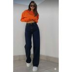 MRİABE Lacivert Kadın 90’s KoyuMavi Süper Extra Yüksek Bel Pallazzo Salaş Jeans Pantolon