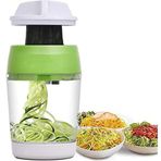 Mrisata El Spiralizatörü 3'ü 1 Arada Sebze Dilimleyici, Sebze Spiral Kesici Kabak Spagetti Yapımcısı Zoodle Yapımcısı Düşük Karbonhidratlı Vegan Yemekler Için Ayarlanabilir Spiral