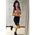 mrmpro Mini Etek Ön Sol Diz Üstü Yırtmaçlı