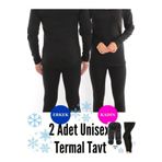 mrmpro Unisex Siyah Kadın Erkek İçlik İçi Peluş Lu Kışlık Termal Tayt Kadın Tayt erkek Tayt