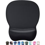 MROCO Jel Bilek Dayanımlı Ergonomik Mouse Pad, Pürüzsüz Bilek Destek Yüzeyi, Ağrı kesici için Kaymaz PU Taban, Bilgisayar, Dizüstü Bilgisayar, Ofis ve Ev için Rahat Fare Altlığı 9,4 x 8,1 inç, Siyah