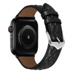 MroTech Apple Watch kayışı ile uyumlu deri kayış Apple Watch Ultra serisi 8 7 SE 6 5 4 3 2 1 ile uyumlu, gerçek deri kayış, iwatch saat kayışı yedeği, 49 mm 45 mm 44 mm 42 mm, karo desen siyah