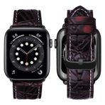MroTech Deri bileklik Apple Watch ile uyumlu 45 mm 44 mm 42 mm iWatch serisi 7/6/5/4/3/2/1 & iWatch SE saat kayışı deri kayış 42/44/45 mm nostaljik kahve için
