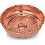 Mrs Bakır - Hamam Tası 20 cm Makine Işleme Kırmızı