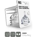 Mrs- Comotomo Silikon 2'li Biberon Emziği Orta Akış 3-6 Ay -548484 - BELİRTİLMEMİŞ