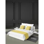 Mrs.Gugar Tek Kişilik Yatak Runner Ve Kırlent Kılıfı Seti Hardal - 70 x 180 cm