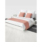 Mrs.Gugar Tek Kişilik Yatak Runner ve Kırlent Kılıfı Seti Pudra - 70 x 180 cm