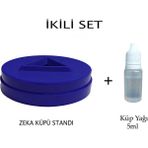 Mrs Toys Zeka Küpü Standı Rubik Küp Standı Küp Tutucu Sehpa Zeka Küp Yağı ( Lube )Ikili Set - Mavi