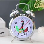 MRShopping MR Büyük boy Kurmalı Çift Çanlı Çalar Saat Tavuk ve Çiftlik Desenli Nostalji Masaüstü Saat