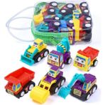 Mrsivdi 6 Adet/grup Bebek Oyuncakları Mini Inşaat Araç Arabalar-Çimento, Buldozer, Yol Silindiri, Ekskavatör, Damperli Kamyon, Traktör Oyuncaklar Çocuk Için (Yurt Dışından) - Renkli