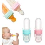 Mrsivdi 【eğlenceli Canlı】 Kaşıklı Yenidoğan Mama Besleyici Silikon Nibbler Emzik Meyve Besleyici Bebek Biberon Bebek Sıkma Dağıtım Besleyici (Yurt Dışından) - Siyah - Beyaz