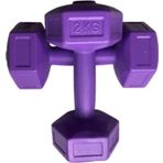 Mrt 2 Kg X 2 Adet Dambıl Vinyl Kaplı Dumbell Ağırlık-Mor