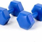 Mrt 2x5 kg Köşeli Plastik Mavi Dambıl Ağırlık Set