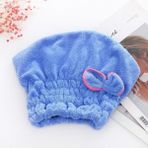 Mrt Bilişim Mikrofiber Baş Havlusu Saç Kurulama Bonesi Duş Havlusu 1 Adet Baş Kafa Kurulama Bonesi Saç Bone - 25 x 25 cm - Mavi