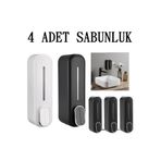 mrtbilisim Yeni Nesil Duvara Monte Edilebilir Banyo 350ml Sabunluk Şampuan Sıvı Sabun Şişesi 4 Adet
