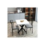 MRVHOMEE 70 x 70 Yıldız Ayaklı Mutfak Masası Seti - beyaz