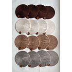 MS Glassware 16’lı Bardak Altlığı, Çay Kahve Fincan Kupa Mum Altlığı Dekoratif Supla 12 Cm