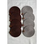 MS Glassware 8’li Bardak Altlığı, Çay Kahve Fincan Kupa Mum Altlığı Dekoratif Supla 12 Cm, 4 Kahve - 4 Gri