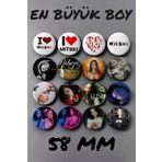 Ms Major Selection 16 Adet Mitski Y2K Stil Logo Rozet 58 Mm Büyük Boy