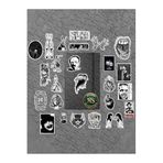 Ms Major Selection Black And White Horror Paketi/Bullet Journal Defter Çıkartma Ajanda Laptop Etiket