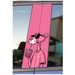 Ms Major Selection Pembe Panter Baskılı Araç Kapı Direk Kaplama Folyo Sticker 2'Li (Sağ&Sol)