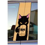 Ms Major Selection Siyah Kedi Baskılı Araç Kapı Direk Kaplama Folyo Sticker 2'Li (Sağ&Sol)
