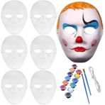 Máscaras de Papel para Pintar Carnaval, maske beyaz, 6 adet kendin yap beyaz kağıt maske, boyama için tiyatro maskesi, maskeli balo maskesi, boyanabilir kağıt maskeler