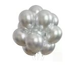 Msda Balon Parlak Metalik Helyum Balon 10 Adet Gümüş Renk