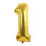 Msda Folyo Balon 1 Rakamı Helyum Balon 90 Cm Gold Renk - 1 Yaş Balonu - 1 Yaş Balon -1 Rakam Balon