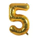 Msda Folyo Balon 5 Rakamı Helyum Balon 90 Cm Gold Renk - 5 Yaş Balonu - 5 Yaş Balon -5 Rakam Balon