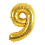 Msda Folyo Balon 9 Rakamı Helyum Balon 90 Cm Gold Renk - 9 Yaş Balonu - 9 Yaş Balon -9 Rakam Balon