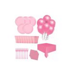 Msda Mini Party Store 25 Kişilik Ekonomik Pembe Konseptli Doğum Günü Parti Seti