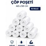 MSE HOLD 40X50 Küçük Boy Çöp Poşeti 10 Rulo 400 Adet Dayanıklı Sızdırmaz Çöp Torbası