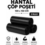 MSE HOLD Çöp Poşeti 100X150 Hantal Boy 3 Rulo 30 Adet Kalın Sızdırmaz Çöp Torbası