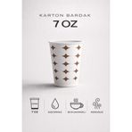 MSE HOLD Karton Bardak 7 Oz 200 Adet Yıldız Desenli 200 ML Tek Kullanımlık Bardak Sızdırmaz