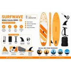 Mseasfree Measfree HMI001 320X81X15 cm Şişme Sup Board – 160 kg Taşıma Kapasiteli Paddle Board Seti | Kürekli Full Paket Deniz & Göl Kullanımı - Turuncu