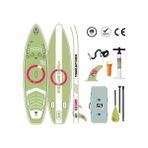 Mseasfree Şişme Sup Board 335X86X15 cm – Stand Up Paddle Board Seti, Kürekli Paddle Board - Yeşil