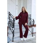 msendam Kadın Oversize Oyso Scuba Kumaş Beli Lastikli Yüksek Bel Pantolon Premium Kalite Oversize Takım