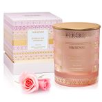 M&SENSE Gül Sarmaşık Mum, Kadınlar için Kokulu Mum Hediyeleri, 45 Saat Yavaş Yanan Doğal Soya Mumları 8.5 oz, Stres Giderici Lüks Aromaterapi Mumları Ev Dekoru, Sevgililer Günü Hediyeleri