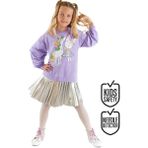 Mshb&G Balerin Unicorn Kız Çocuk Pileli Elbise - 10 Yaş - Lila