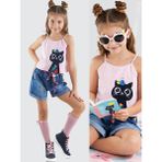 MSHB&G Çiçek Bahçesi Kız Çocuk T-Shirt Denim Şort Takım - 5 Yaş - Pembe - Mavi