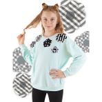 Mshb&G Çiçekler Kız Çocuk Mint Sweatshirt - Mavi - 9 Yaş