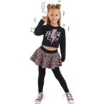 MSHB&G Rock Life Kız Çocuk T-Shirt Tayt Takım - 9 Yaş - Pembe - Siyah
