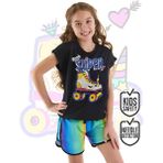 Mshb&G Unicorn Paten Kız Çocuk T-Shirt Şort Takım - 6 Yaş - Siyah