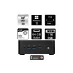 Msı Cubi Nuc Intel Core 5 120U 64Gb 1Tb Ssd W11P Mini Masaüstü Bilgisayar & Per4 Usb
