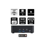 Msı Cubi Nuc Intel Core Ultra 5 125H 24Gb 2Tb Ssd W11H Mini Masaüstü Bilgisayar & Per4 Usb